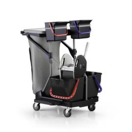 Harema Wet mop trolley Black is Green Revolution with mop press and bin liner holder, 2x15 l/2x6 l Bucket in black