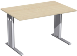 Gera Height-adjustable desk Pro with C-foot frame in silver
