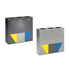 VAR Recyclables collection station WS Trapez 93 with 3 colored inner bins