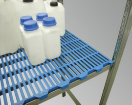 Lacont PE-coated grating shelf for hazardous goods shelving