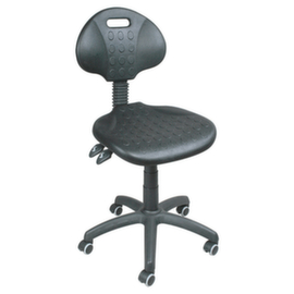 Very hard-wearing task swivel chair, seat PU foam black, with 5 rolls