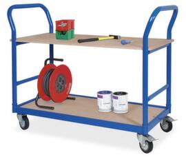 Table trolley with 2 push bars, load capacity 250 kg, 2 Shelves