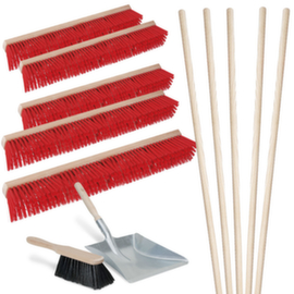 Broom set with hand brush and dustpan