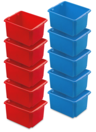 10-piece stacking bin set made of PP