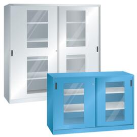 LISTA Window sliding-door wardrobe with galvanized shelves