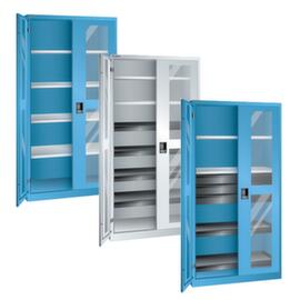 LISTA Window cabinet with shelves and drawers