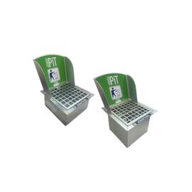 Floor ashtray with back plate
