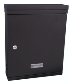 Flat wall letterbox Valencian with soft-close flap, matt black