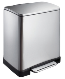 Stainless steel pedal garbage can EKO E-Cube with extra wide pedal