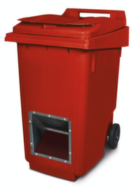Mobile grit container with removal opening