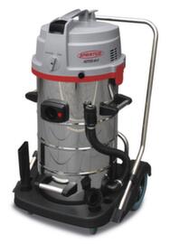 Extremely powerful wet and dry vacuum cleaner with two suction turbines