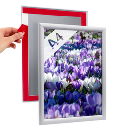 Self-adhesive snap frames for indoors