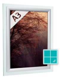 Hinged window frame with counter frame
