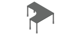 Nowy Styl Height-adjustable free-form desk E10 with 4-legged frame made of square tube