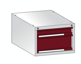 Drawer substructure with 2 drawers
