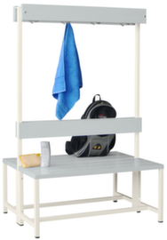 PAVOY Changing room bench Basis with hooks and plastic rails