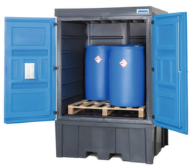 Hazardous substance cabinet for drums or small containers