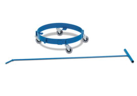 Drum roller with 4 swivel castors