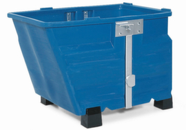 PE tipping container with steel frame
