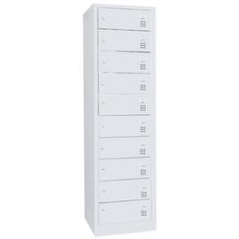 Battery charging cabinet with 10 compartments