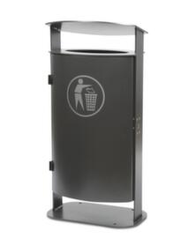 Litter garbage can with sloping protective roof