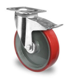 Cascoo Swivel castor with total brakes, load capacity 150 kg, Polyamide tires