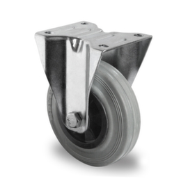 Cascoo Fixed castor, load capacity 205 kg, Solid rubber tires