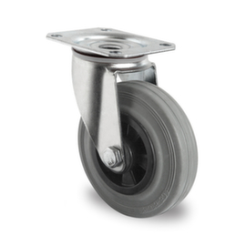 Cascoo Swivel castor, load capacity 70 kg, Solid rubber tires
