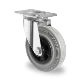 Cascoo Swivel castor, load capacity 205 kg, Solid rubber tires