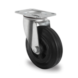 Cascoo Swivel castor, load capacity 75 kg, Solid rubber tires