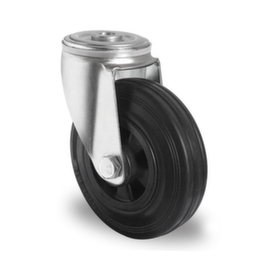 Cascoo Back hole castor, load capacity 205 kg, Solid rubber tires