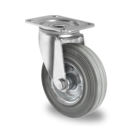 Cascoo Swivel castor, load capacity 75 kg, Solid rubber tires
