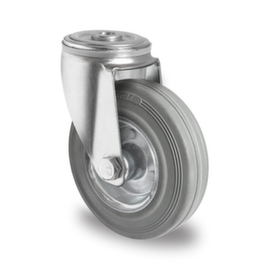 Cascoo Back hole castor, load capacity 70 kg, Solid rubber tires