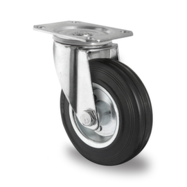 Cascoo Swivel castor, load capacity 205 kg, Solid rubber tires