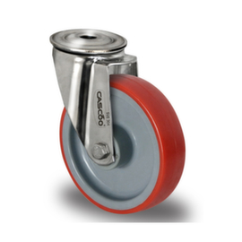 Cascoo Back hole castor, load capacity 300 kg, Polyurethane tires