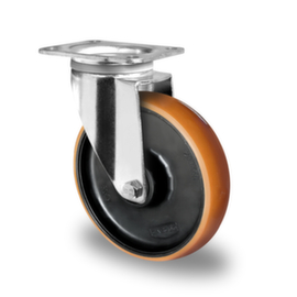 Cascoo Swivel castor, load capacity 500 kg, Polyurethane tires