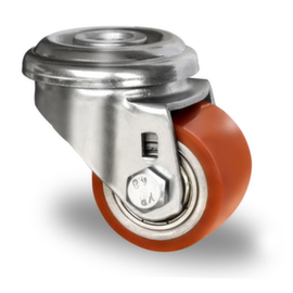 Cascoo Back hole castor, load capacity 100 kg, Polyurethane tires