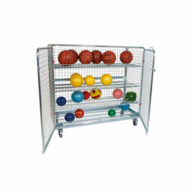 Ball trolley with shelves