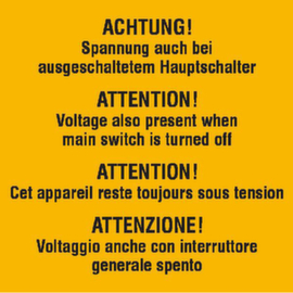 Additional warning sign
