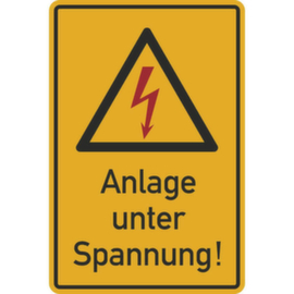 Warning sign SafetyMarking® Voltage sign, "System under voltage"