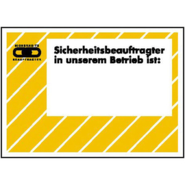 Notice SafetyMarking® for operation, "Safety specialist in our company is: + Free text"