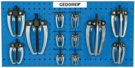 GEDORE 1.18/1.19 Puller set on perforated panel 12-piece