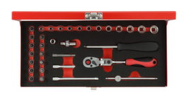 GEDORE R49044033 Socket set 1/4" 4-13mm 33-piece