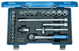 GEDORE 30 HMU-3 Socket set 3/8" 22-piece hexagonal 6-22 mm