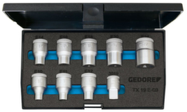 GEDORE TX 19 E-09 Socket set 1/2" 9-piece external TX E10-E24