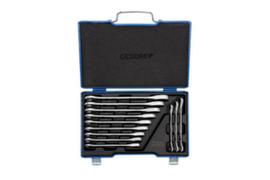 GEDORE 7 R-012 Set of open-end wrenches with ring ratchet 12-piece 8-19 mm