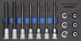 GEDORE 1500 CT1-IN 19 LKM Set of screwdriver bits 1/2" in check tool module