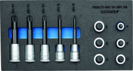 GEDORE 1500 CT1-INX 19 LK Set of screwdriver bits 1/2" in check tool module