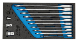 GEDORE 1500 CT1-7 RA Set of open-end wrenches with ring ratchet in check tool module