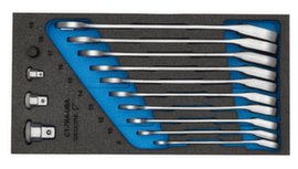 GEDORE 1500 CT1-7 URA set open-end wrench w. ring ratchet switchable in check tool module